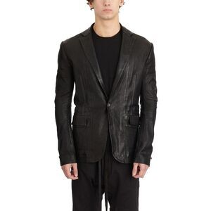 ISAAC SELLAM Avant-Garde Leather Blazer Men BLACK Outerwear